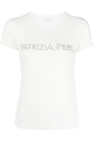 Patrizia Pepe Rhinestone-logo T-shirt