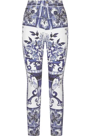 Dolce & Gabbana Grace Majolica-print skinny jeans