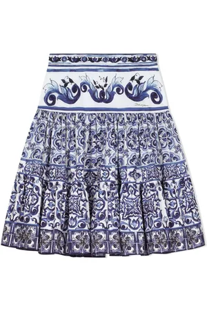 Dolce & Gabbana Majolica-print poplin skirt