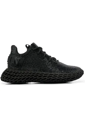 Philipp Plein Crystal-embellished leather sneakers
