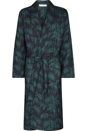 Desmond & Dempsey Homem Roupões de Banho - Byron quilted tropical-print robe