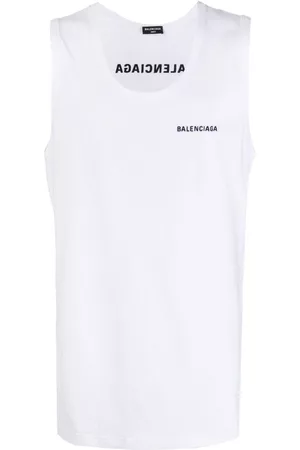 Balenciaga Homem T-shirts & Manga Curta - Logo-embroidered loose tank top
