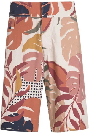 AMIR SLAMA Leaf-print swim shorts