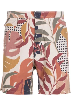 AMIR SLAMA Leaf-print swim shorts