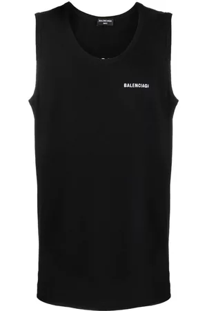 Balenciaga Homem T-shirts & Manga Curta - Logo-embroidered loose tank top