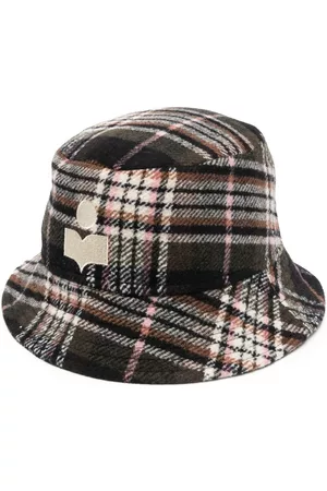 Isabel Marant Logo-embroidered tartan bucket hat