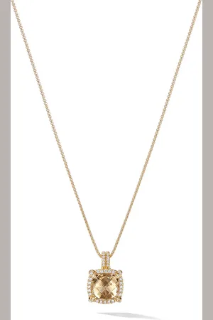 David Yurman 18kt yellow Ch??telaine citrine and diamond pendant