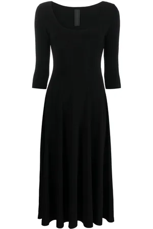 Norma Kamali U-neck skater midi dress