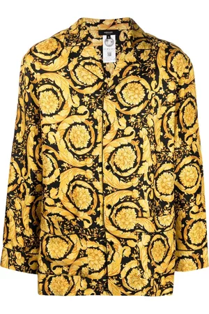 Versace Baroque pattern-print silk pyjama shirt