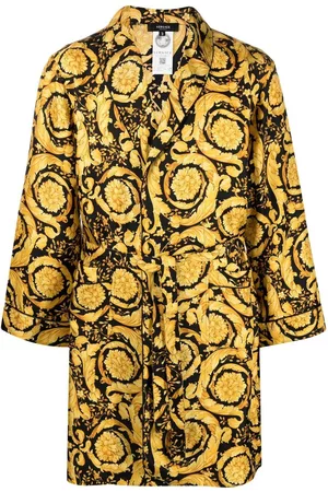 Versace Homem Roupões de Banho - Baroque pattern-print silk robe
