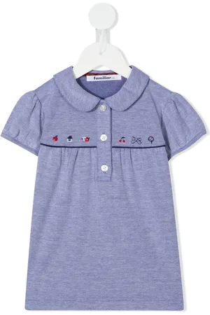 Familiar Embroidered-pattern detail polo shirt