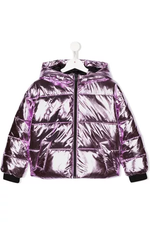 Karl Lagerfeld Menina Jaquetas puffer - Metallic hooded puffer jacket