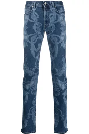 VERSACE Baroque-print skinny jeans
