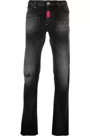 Philipp Plein Homem Jeans - Logo-plaque skinny-cut jeans