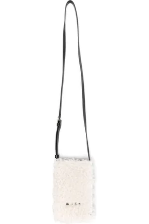 Marni Shearling logo-print phone case