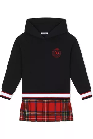Dolce & Gabbana Menina Hoodies - Tartan-skirt hoodie dress