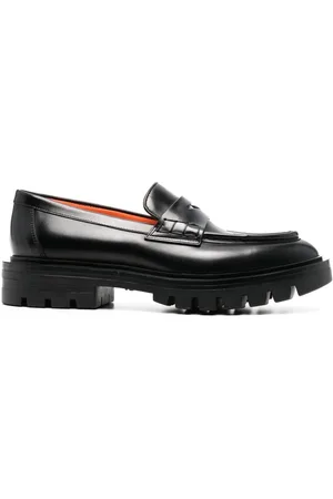 santoni Ridged-rubber sole loafers