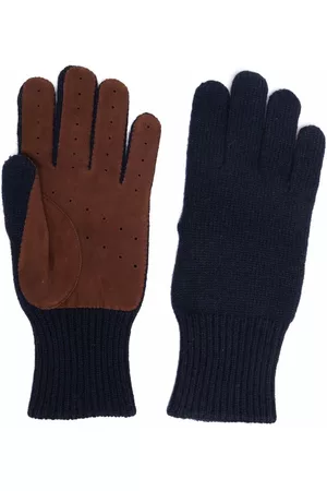 Brunello Cucinelli Homem Luvas - Perforated cashmere gloves