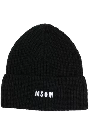 Msgm Menina Chapéus - Embroidered-logo wool-blend beanie