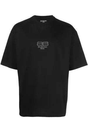 Balenciaga Homem T-shirts & Manga Curta - Crystal sequin logo T-shirt