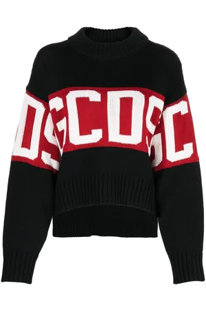 GCDS Intarsia-knit wool-blend jumper