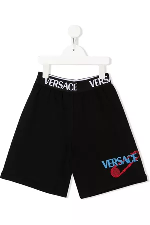 VERSACE Menino Calções - Logo-waistband track shorts