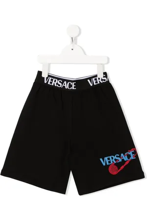 VERSACE Logo-waistband track shorts