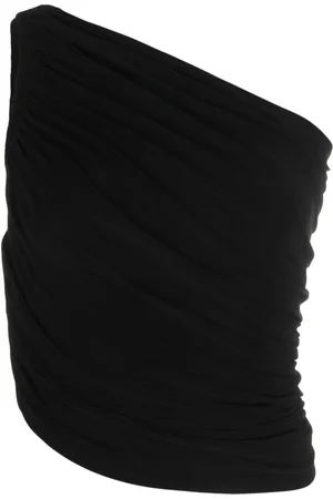 Norma Kamali Diana ruched one-shoulder top