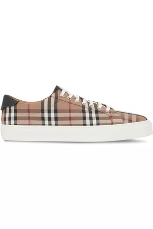 Burberry Vintage Check leather-trim sneakers