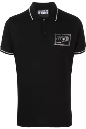 VERSACE Logo-print short-sleeve polo shirt