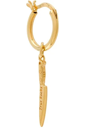 TRUE ROCKS Knife detail hoop earrings