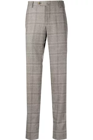 PT Torino Homem Calças Formal - Check-print tailored trousers