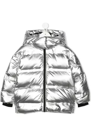 Karl Lagerfeld Menina Jaquetas puffer - Metallic hooded puffer jacket