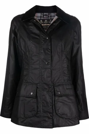Barbour Wax-coated buttoned-up jacket