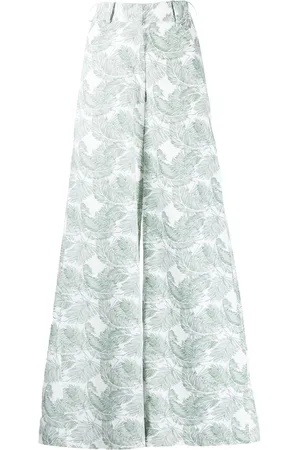 Bambah Palm leaf-print wide-leg trousers