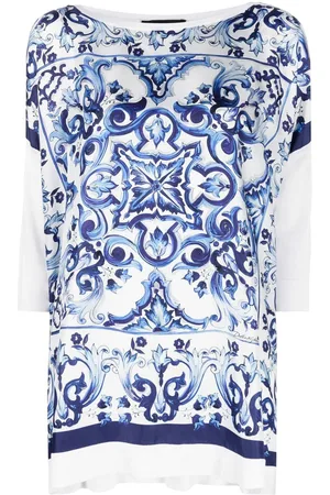 Dolce & Gabbana Majolica-print silk blouse