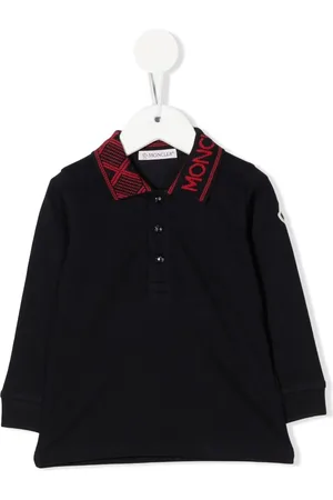 Moncler Long-sleeve logo-patch polo shirt