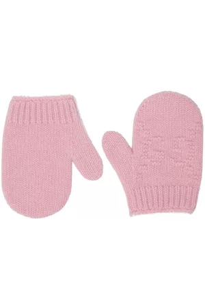 Gucci Logo-texture knit gloves