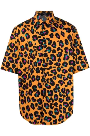 VERSACE Leopard-print short-sleeve shirt