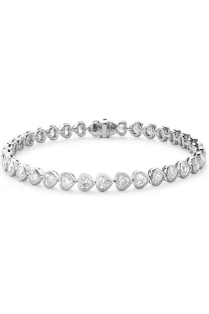 Pragnell 18kt white gold heart-shaped diamond line bracelet