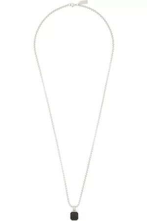 Nialaya Square onyx pendant chain necklace