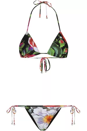 Dolce & Gabbana Mulher Biquinis - Floral-print triangle bikini