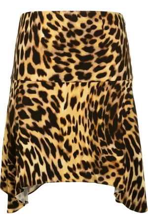 Stella McCartney Mulher Saias Estampadas - Leopard-print mini skirt