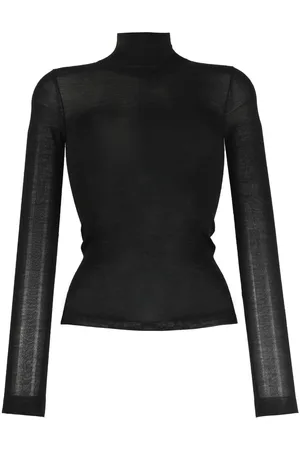 Nanushka Semi-sheer merino knit top