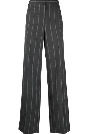 Stella McCartney Stitch-detail striped tailored trousers