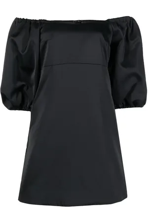 Patou Puff-sleeve Bardot mini dress