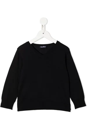 Familiar Ribbed-knit V-neck sweater