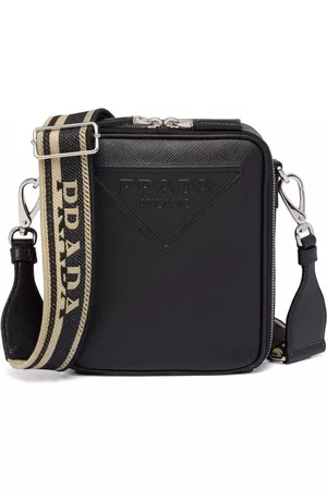 Prada Homem Malas - Logo-embossed Saffiano leather bag