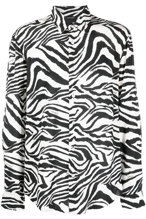 Roberto Cavalli Homem Formal - Zebra-print button-up shirt