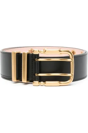 By Far Double-buckle leather belt